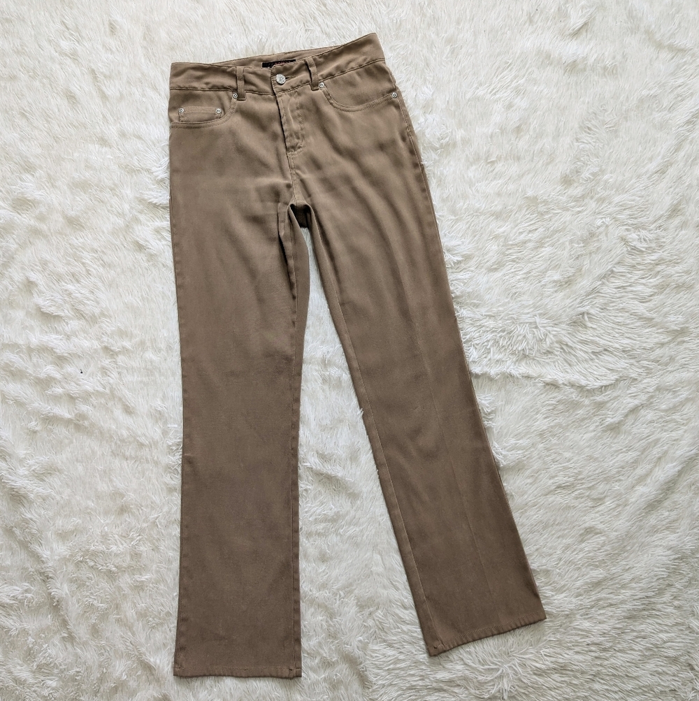 Y2K Vintage Z.Cavaricci Soft & Smooth Tan Classic Bootcut Leg Mid Rise Pants 3